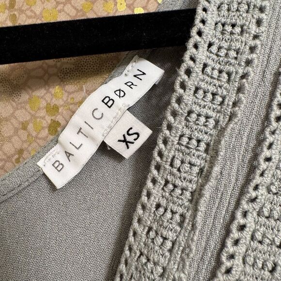 Baltic Born Jennifer Deep V Light Sage Green Tassels Maxi Dress XS - Picture 6 of 13